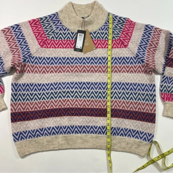 New Vero Moda Curve Rail High neck Sweater Multicolor Stripe - Picture 6 of 7